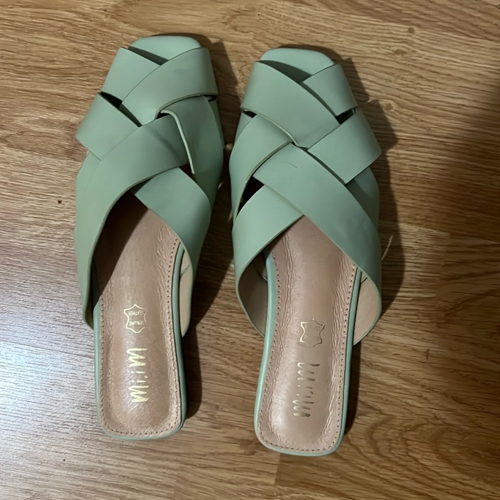 Mi,Im pistachio green sandals